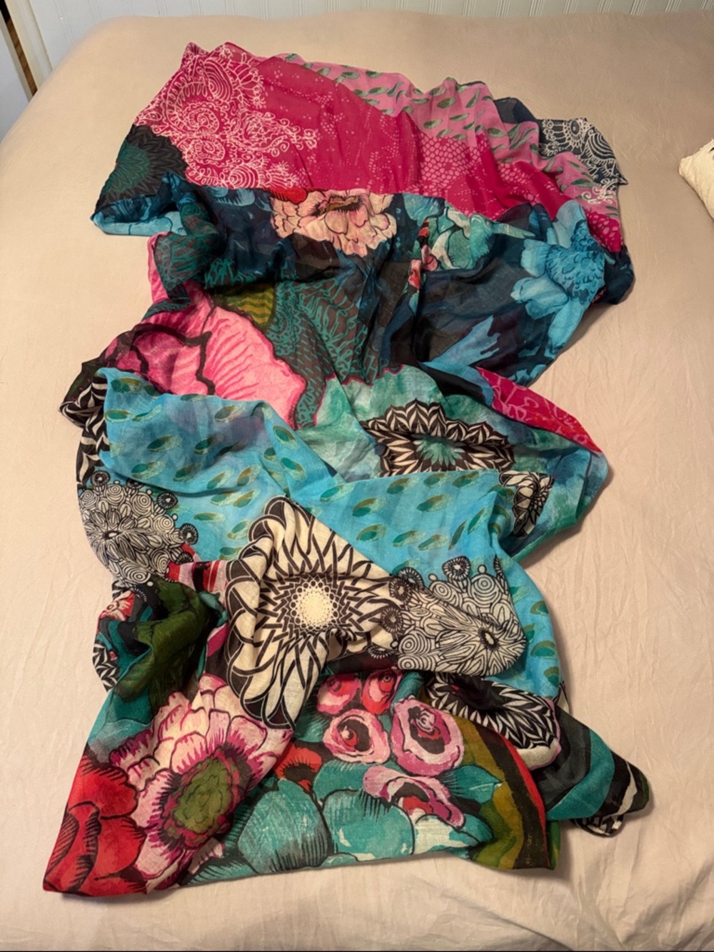 Vibrant Floral Multicolor Scarf